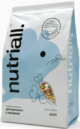 NUTRIALL Полнорационный корм для шиншилл с овощами 400 гр